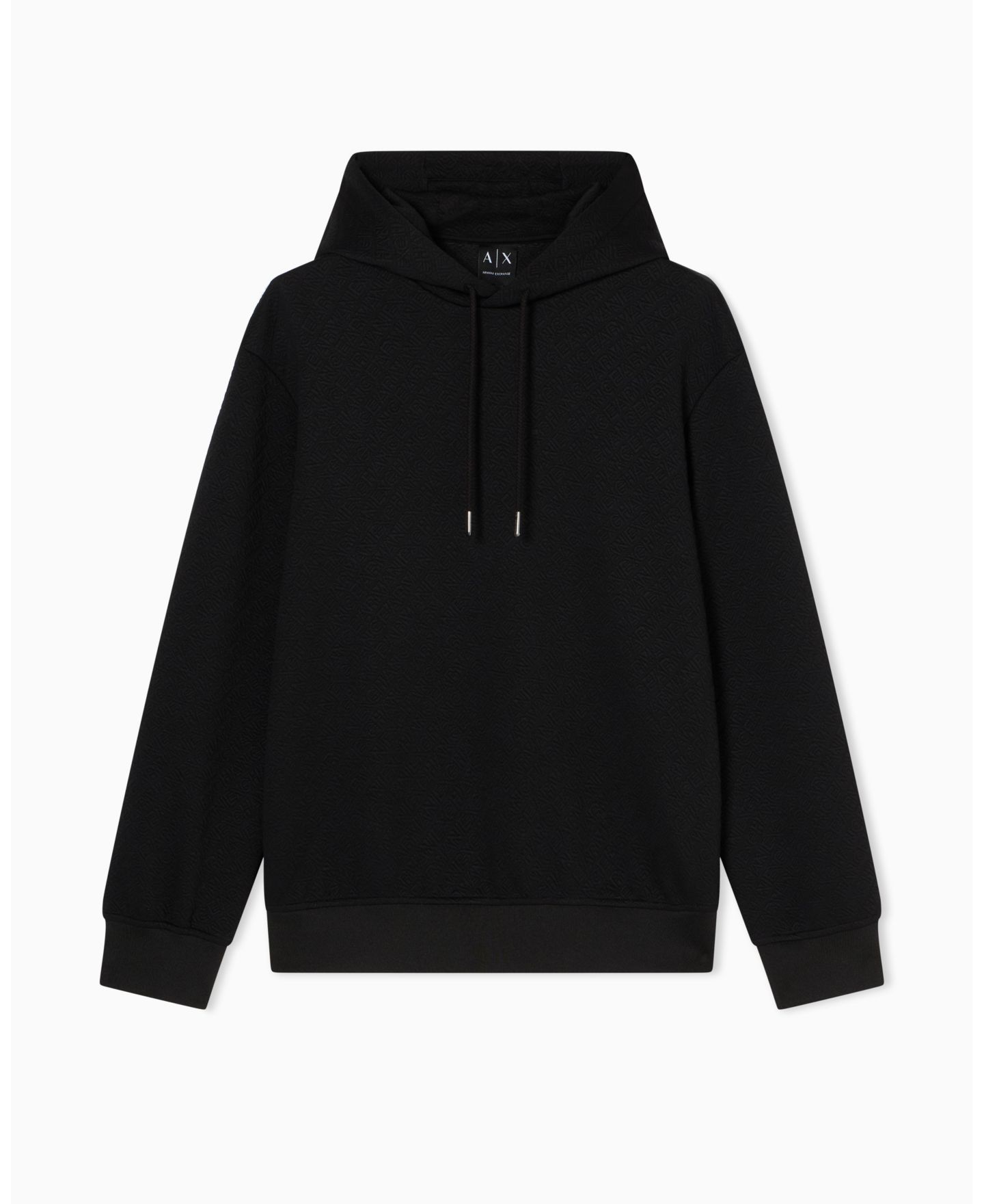 Мужское худи A|X Armani Exchange Jacquard Allover Print Logo, цвет: Чёрный — фото 5