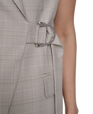 Women's Collared Windowpane Vest Top