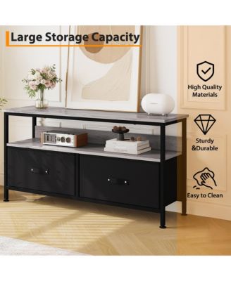 50 Dresser-Style TV Stand, Compact Living Room Entertainment Center with 2 Drawers