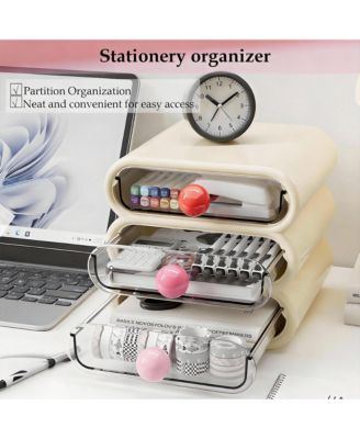 3-Tier Clear Front Storage Organizer for Vanity, Bathroom, Office