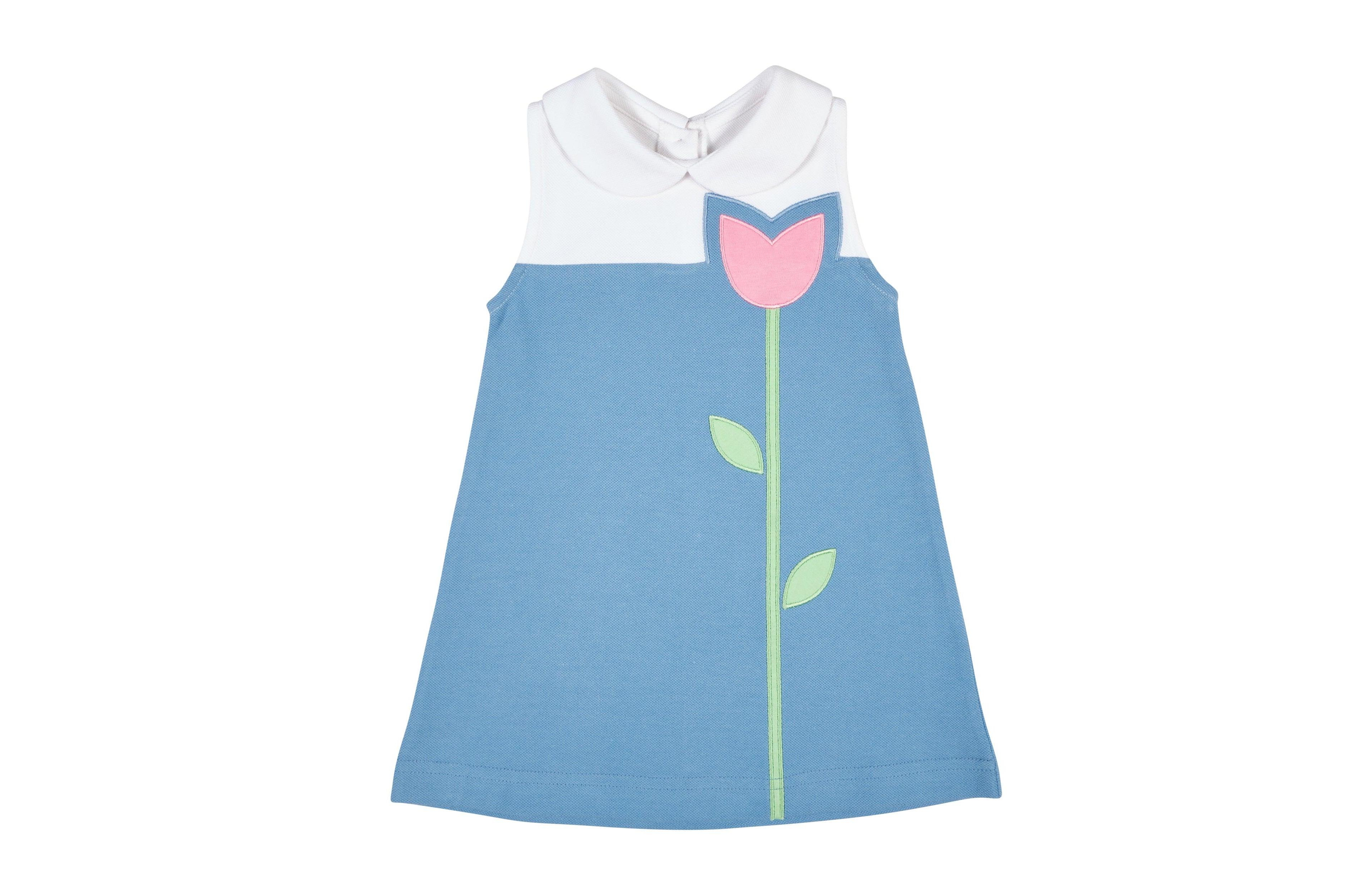 Florence Eiseman Big Girls Pique Knit Dress with Tulip