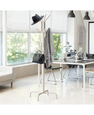 12-Hook Space-Saving Coat Rack with Stable Base and Easy Assembly