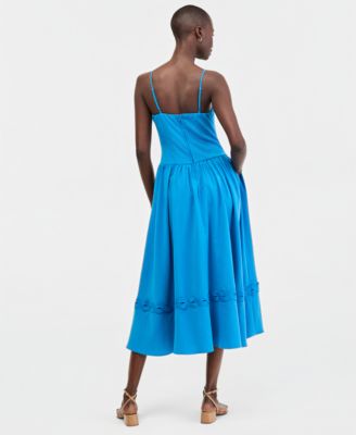 Juniors' Square-Neck Sleeveless Midi Dress