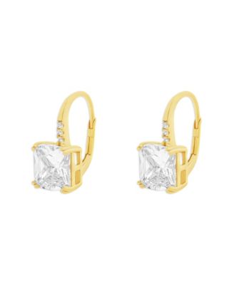 Pave Drop Sq CZ Studs