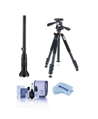 Laowa 24mm f/14 2x Macro Probe Lens with Built-in Ring Light for Nikon F, Bundle with Vanguard VEO 3 GO 235AB Al Travel Tripod with T-50 Ball