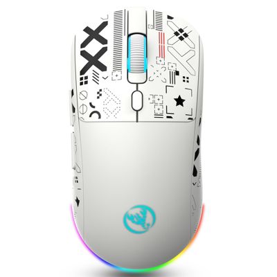 Tri-Mode Wired/2.4G/Bluetooth Gaming Mouse, RGB Backlit Rechargeable 650mAh, 5 Adjustable DPI 800-3600, Silent Click