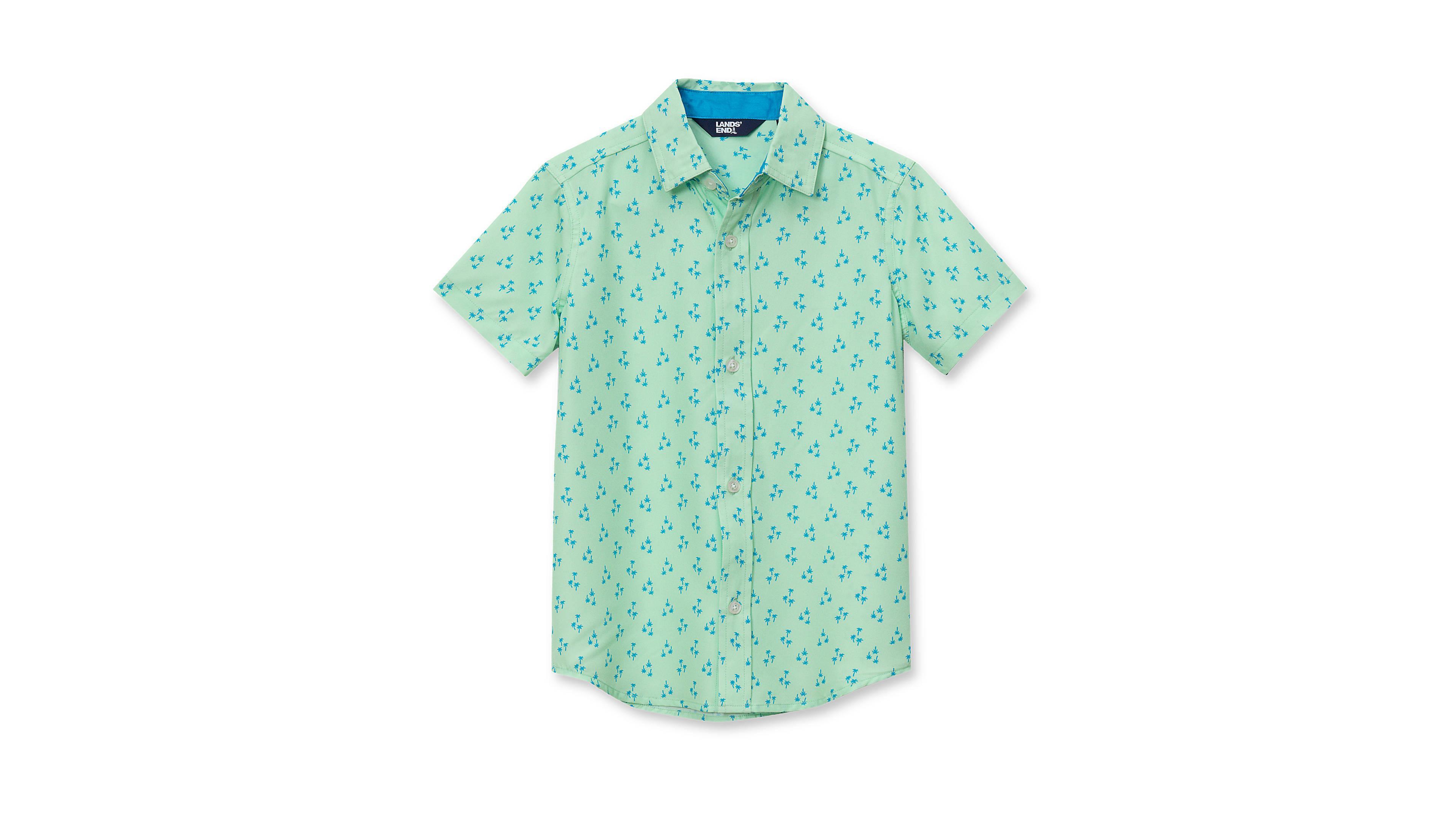 Lands' End Boys Short Sleeve Button Down Performance Shirt