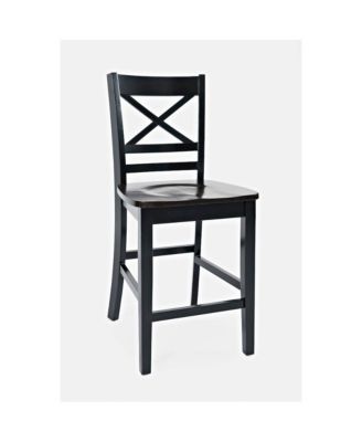 Asbury Park Solid Acacia Farmhouse X Back Stool (Set of 2)