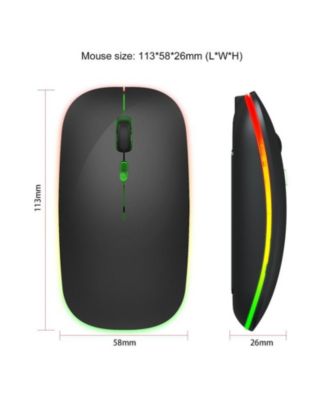 Dual-Mode Wireless Mouse: 2.4G/Bluetooth,Color Glow, Silent & 3-Speed DPI for Office/Design, Slim Easy-to-Use for Professionals/Students