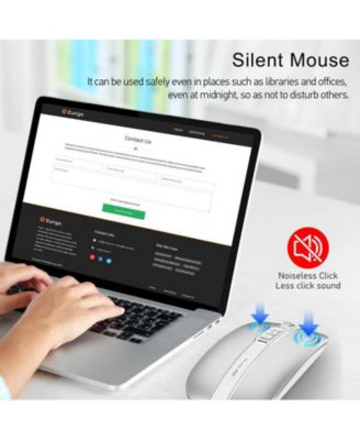 Dual-Mode Wireless Silent Mouse - (2.4G + Bluetooth 5.1)- 4 Adjustable DPI 800-2400, Type-C Rechargeable, Slim Portable for PC, Laptop, Mac