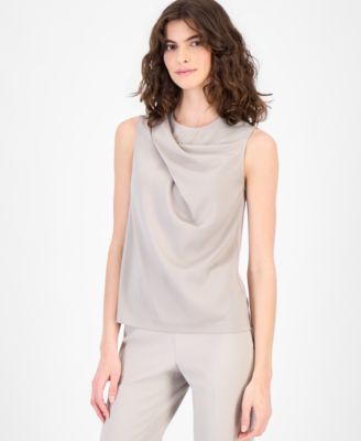 Women's Sleeveless Pleated Asymmetrical Top