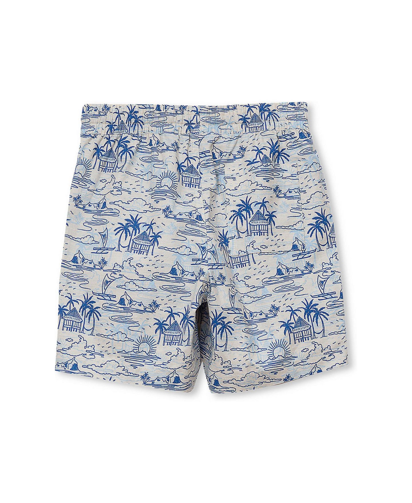 Шорты Lands' End Linen Slub для мальчиков, цвет: Синий пальмовый — фото 2