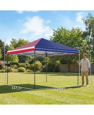 10 x 10 ft Pop Up Canopy Tent with One Push Setup, Dark