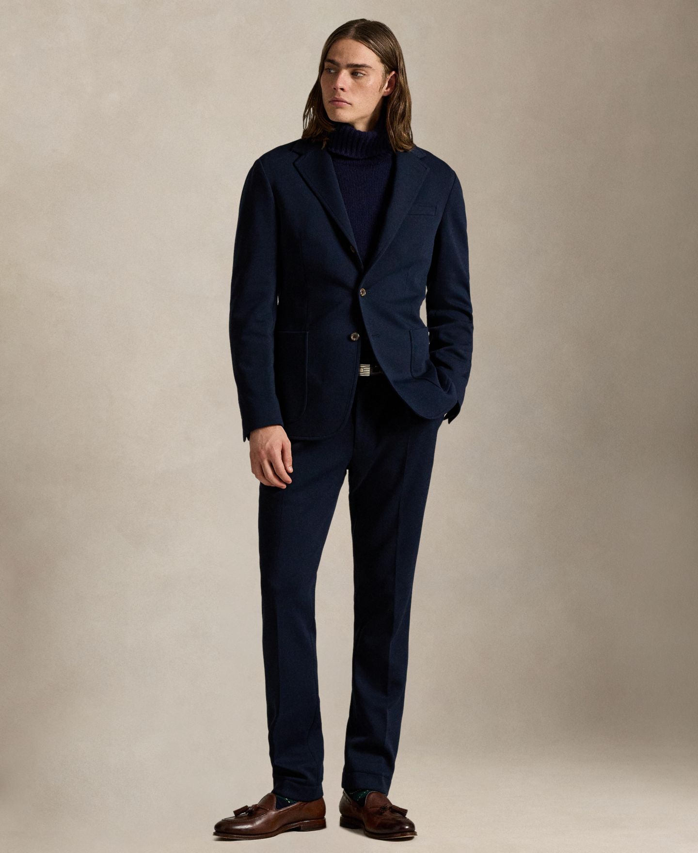 Мужская куртка Polo Ralph Lauren Modern-Fit Double-Knit, цвет: Тёмно-синий — фото 2