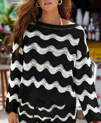 Women's Castaway Cutie Striped Cover-Up Top