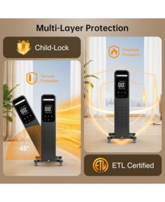 Cowsar 1500W Oil Filled Radiator Heater with Digital Thermostat & Timer
