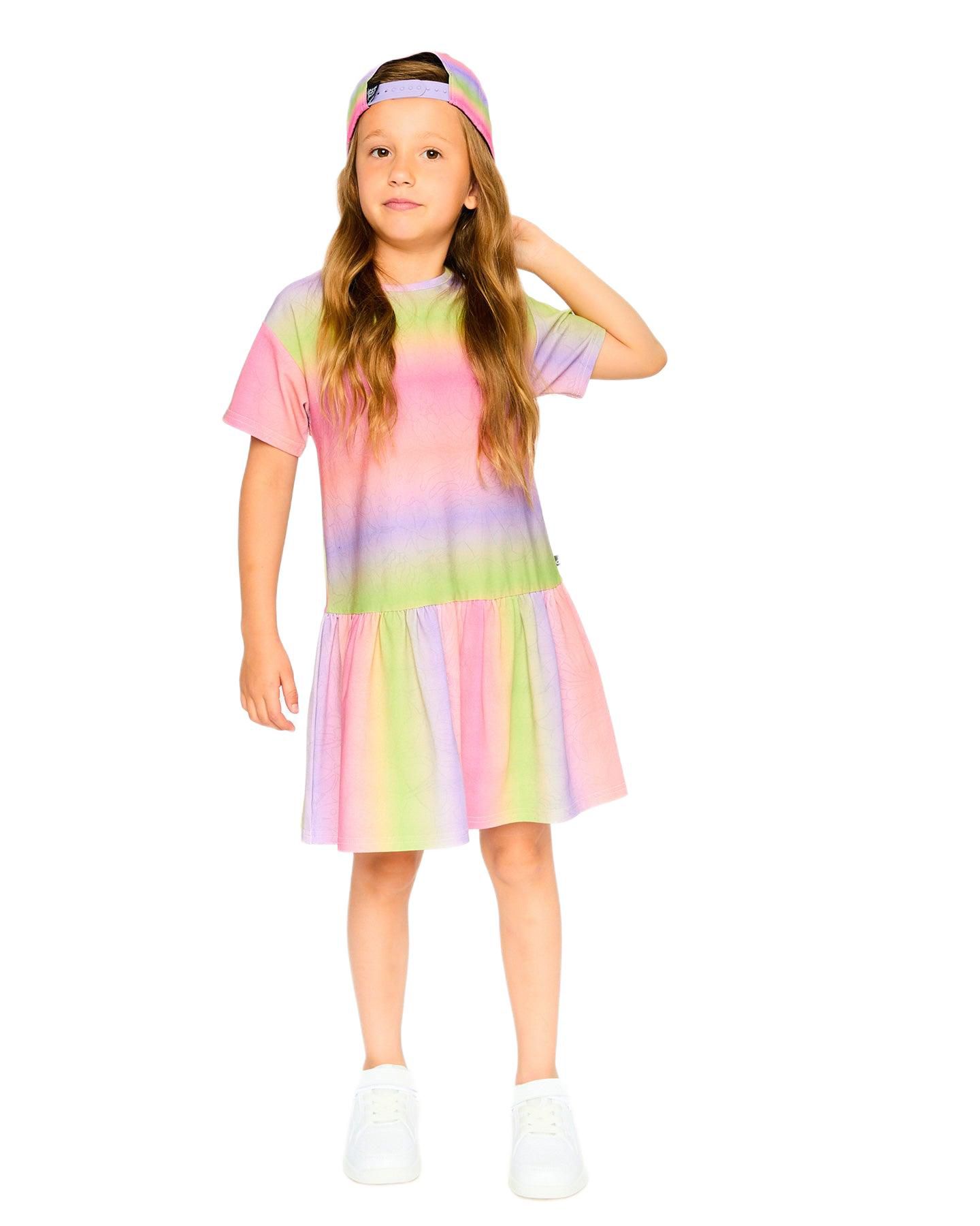 Платье Deux par Deux Printed Jersey Dress with Heart Back Cut Out Multicolor для девочек, цвет: Разноцветный — фото 2