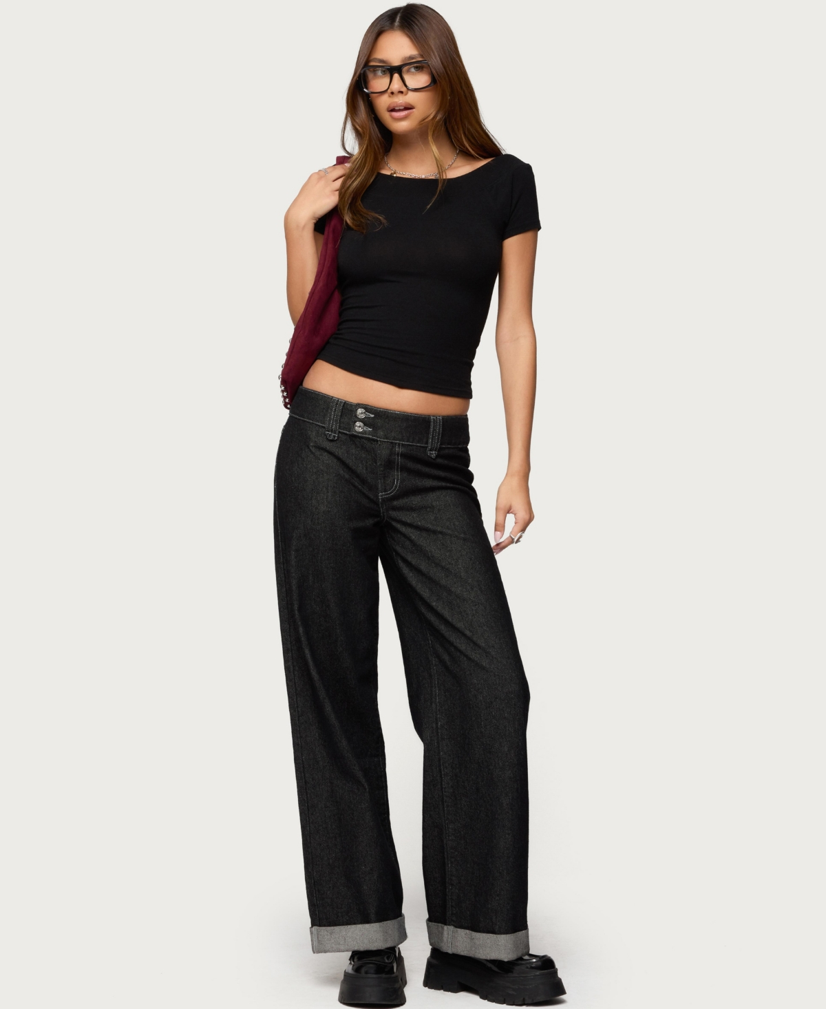 Edikted Womens Becca Boat Neck Top