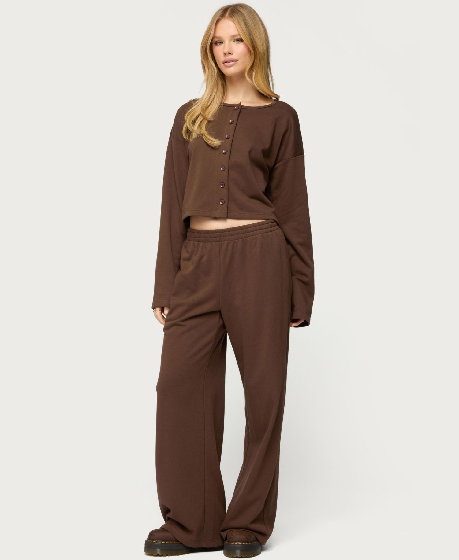Women's Binah Oversized French Terry Button Up Sweatshirt
