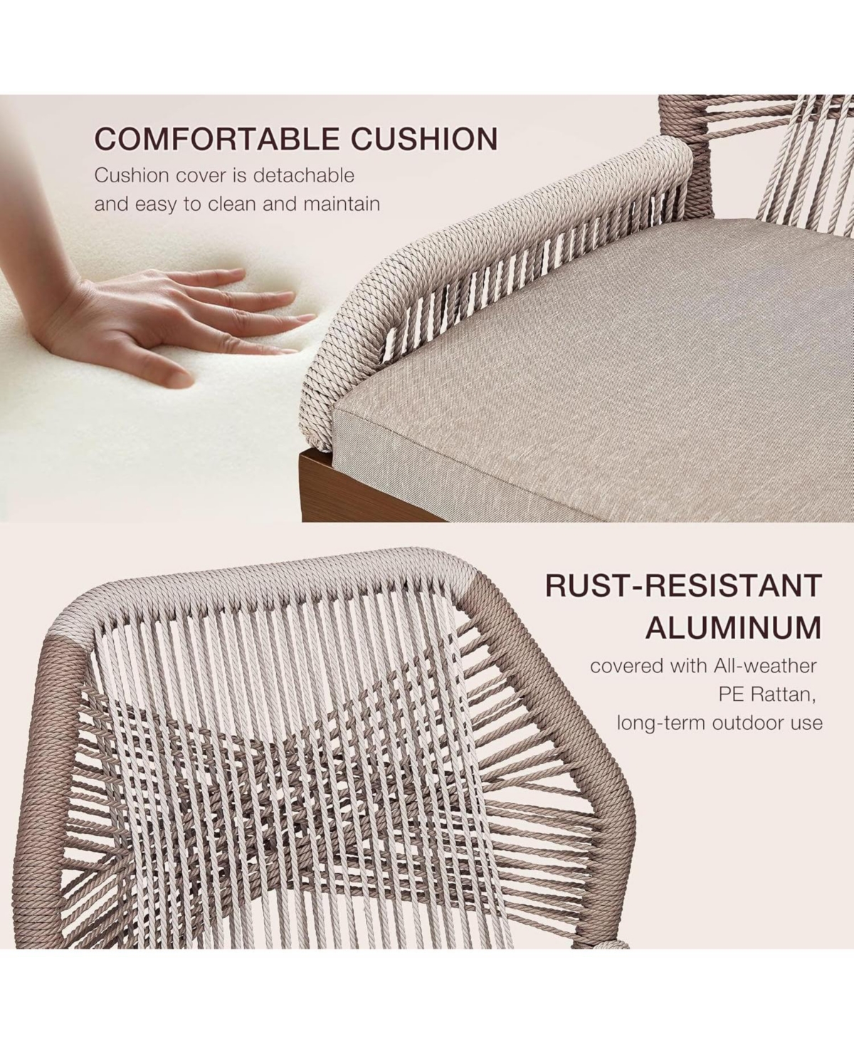 gaomon Outdoor Bar Stools Leaf Bohemia Wicker Rattan High Top Patio Chairs Back & Footrest