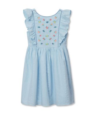 Girls Short Sleeve Seersucker Dress