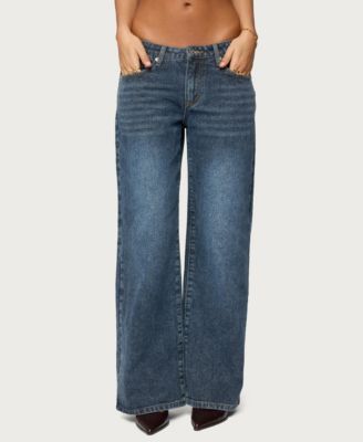Women's 1980 Leopard Patch Low Rise Baggy Jeans