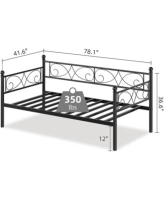 Metal Sofa Bed Frame, Heavy Duty Metal Slats, Day Bed for Living Room, Bedroom, Guest Room, Space Saving