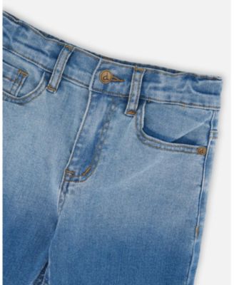 Big Boys Stretch Jean Bermuda Grey To Blue Gradient