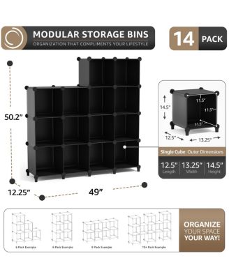 14-Cube Storage Organizer Cubby Shelf for Closet, Toys, Books, and More Space-Saving Bookshelf for Bedroom, Living Room, or Office