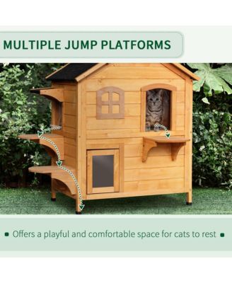 2-Story Outdoor Weatherproof Cat Enclosure