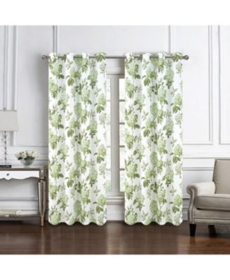 100% Polyester 200 GSM Hydrangea Printed Blackout Grommet Curtain Panel 54" x 90"
