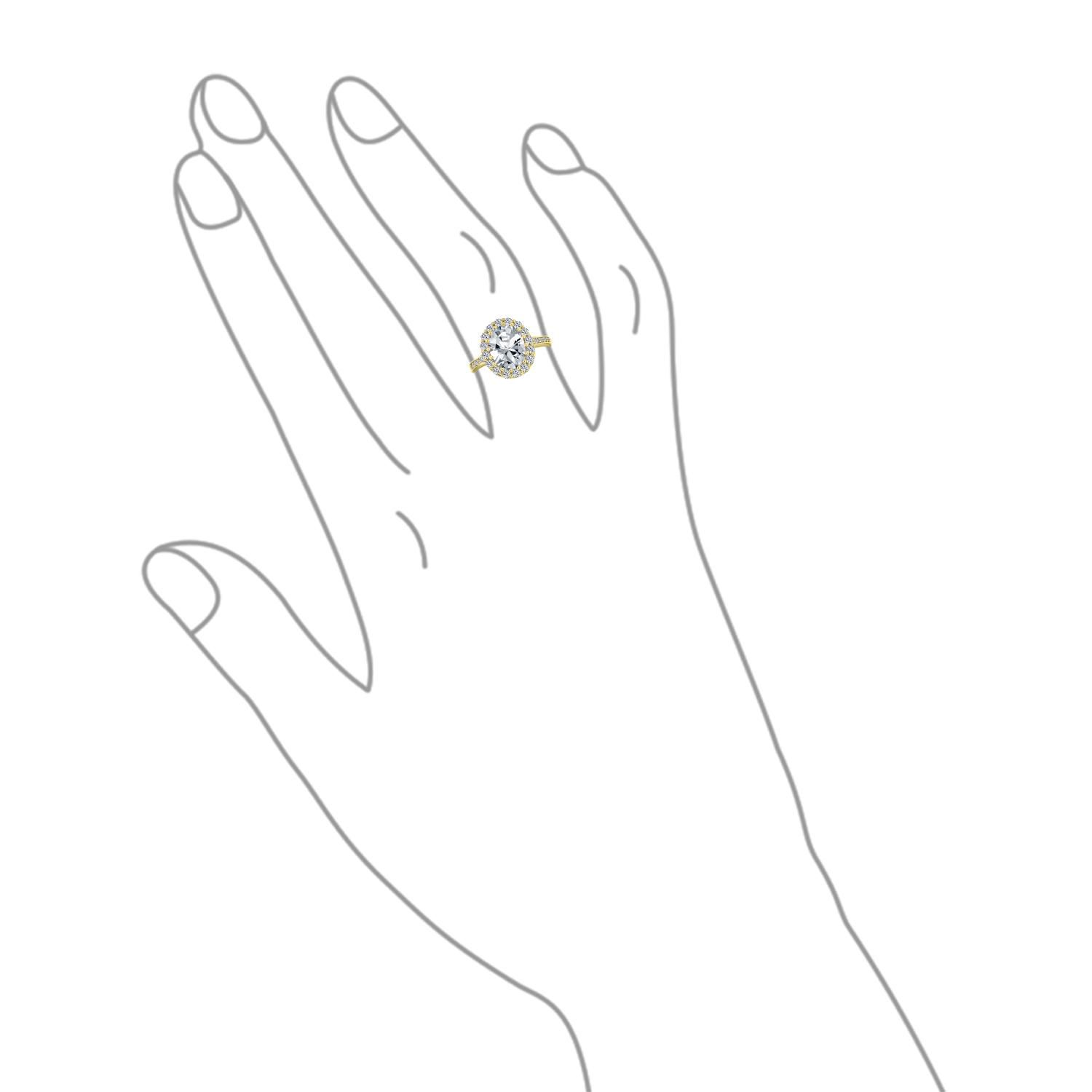 4CTW Cubic Zirconia CZ Oval Halo Cocktail Statement Ring Sterling Silver