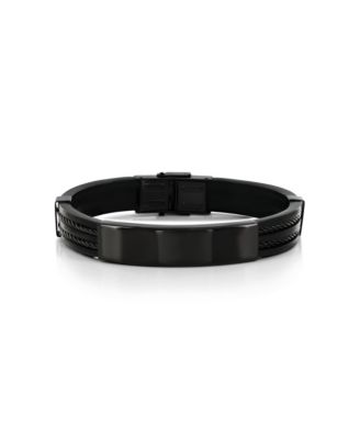 Stainless Steel, Silicone ID Bar Bracelet