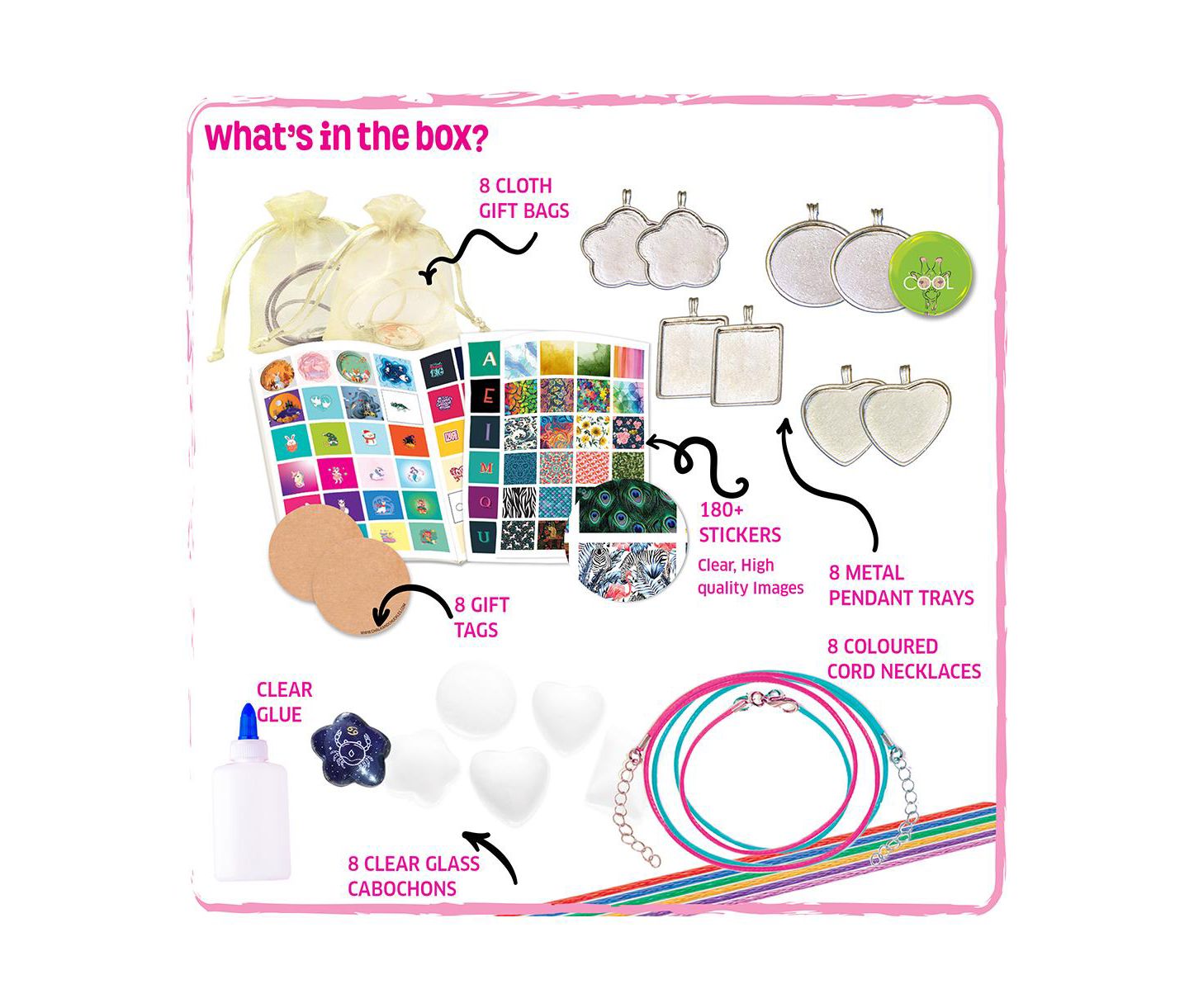 Детские игрушки Chalk & Chuckles Design Your Own Pendant 8-Piece Jewelry Kit, Ages 8+ — фото 1