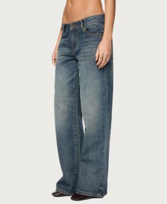 Women's Della Waist Scarf Low Rise Baggy Jeans