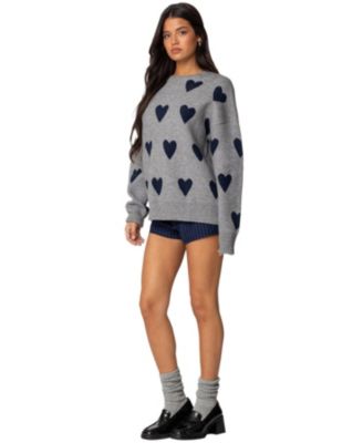 Women's Big Heart Oversized Sweater