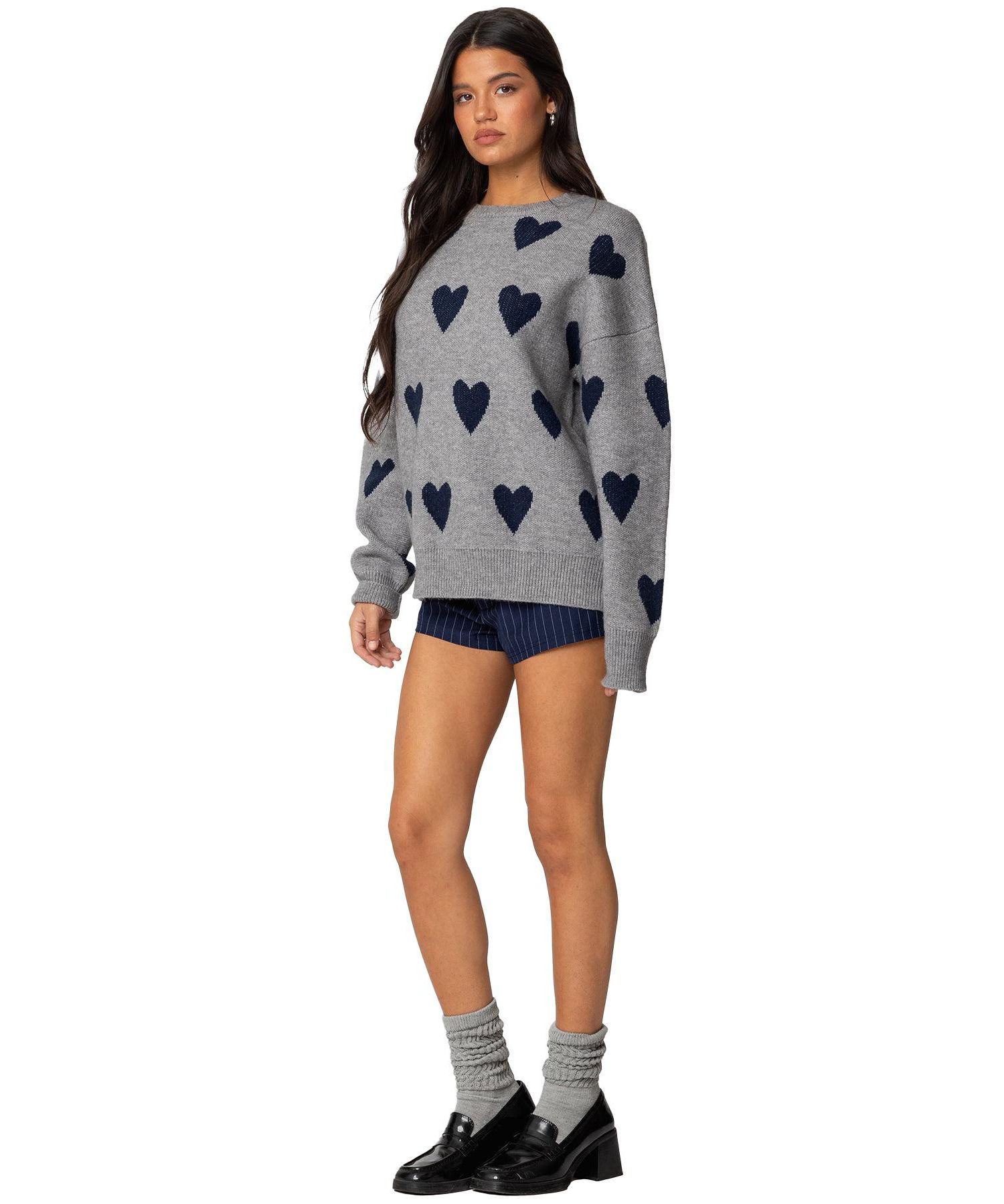Women's Big Heart Oversized Sweater