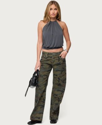 Women's Kammy Draped Backless Halter Top