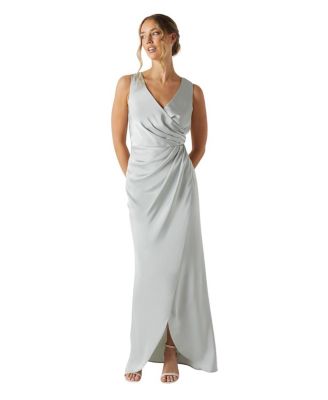Women's Ruched Satin Bridesmaid Dress