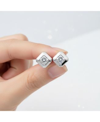 Dainty Gold Plated Cushion-Cut CZ Stud Earrings