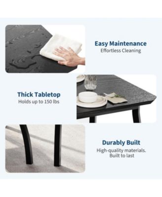 Dining Table Set for 4,Wooden Kitchen Table with Upholstered Bench & 2 Cushion Chairs, Space-Saving Dinette Set for Studio,Kitchen,Dining Room