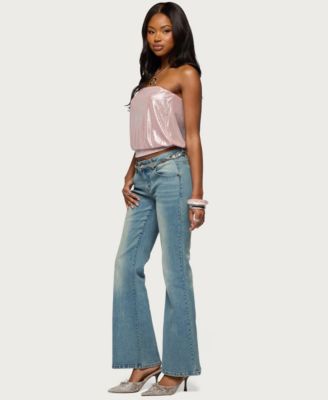 Women's Leira Silky Sparkly Strapless Top