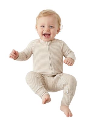 Baby Boys Oatmeal Stripe Bamboo Sleeper