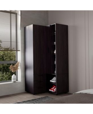 Thatcher Armoire- wardrobe, shoe storage, Open Storage and 2 - drawer