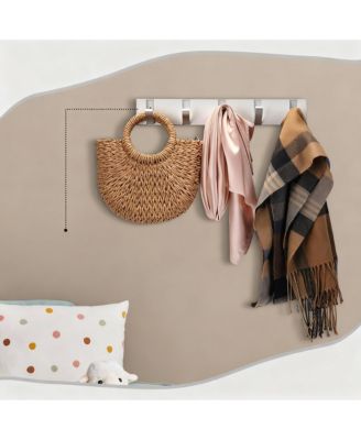 5-Drawer Retractable Aluminum Wall Hanger for Coats, Hats, Scarves