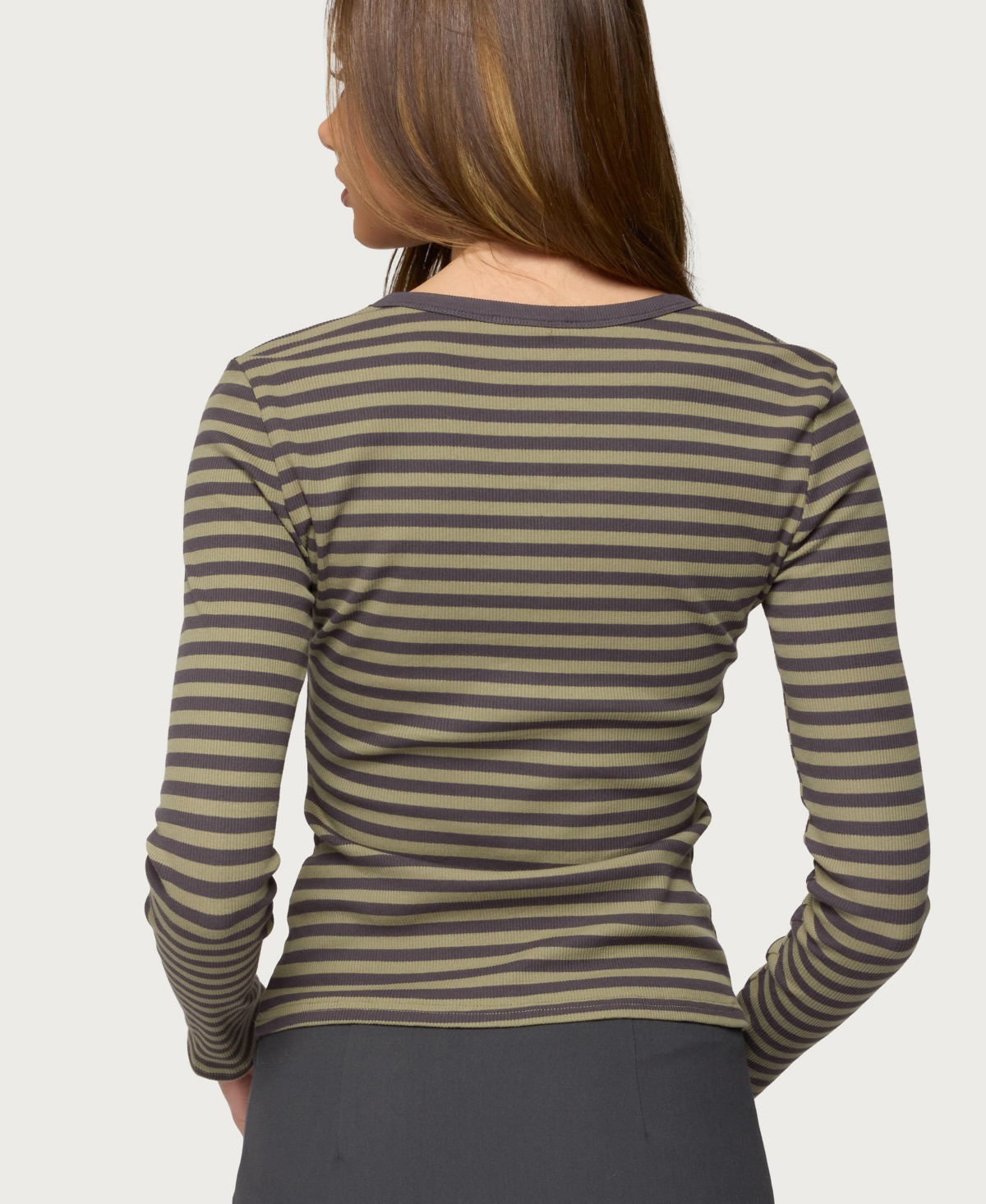 Edikted Women's Roma Striped Henley Top
