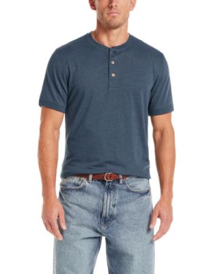 Men's Short-Sleeve Melange Henley Shirt