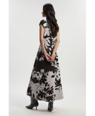 Women's Jacquard Floral Knitted Maxi Dress