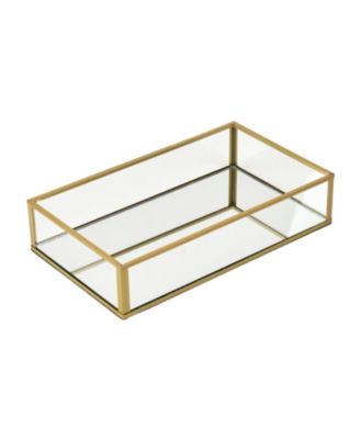 Handcrafted Glass Tray, Decorative Storage Tray for Makeup, Jewelry, Desk, or Bathroom