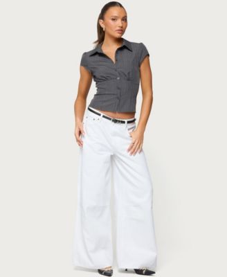 Women's Juney Pinstripe Tailored Button Up Shirt